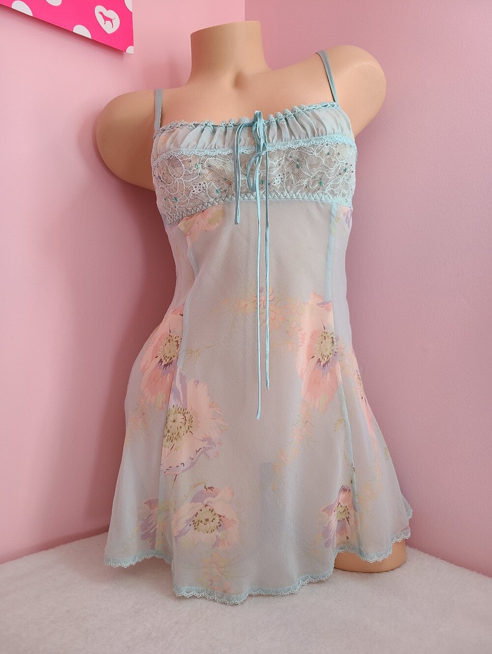 Rate Vintage Y2K Victoria's Secret 100% Silk Milkmaid Babydoll Slip Dress Sz Sm